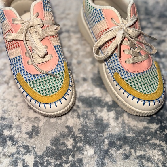 Nicole Miller New York Patchwork Multicolor Platform Sneaker Shoes - Picture 6 of 6